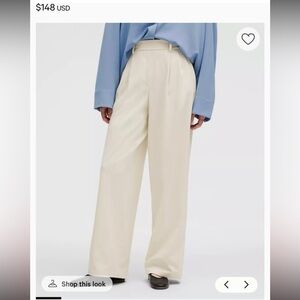 Lululemon Women's Daydrift high rise wide leg trousers - light ivory size large